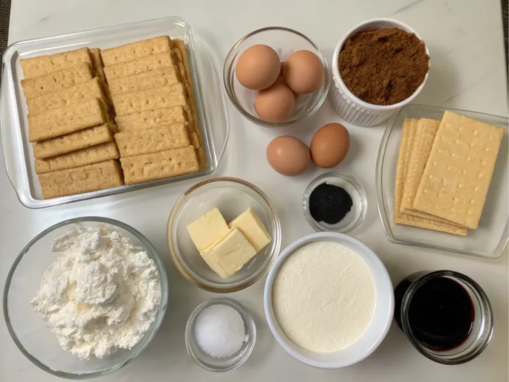 Essentials arranged neatly on a counter.