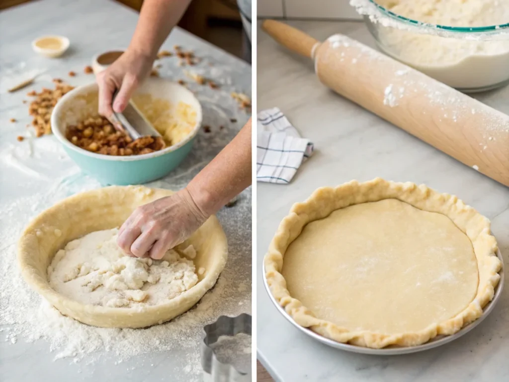 Preparing the pie crust for le Mango Pie